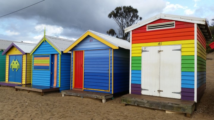huts, sheds, colorful 