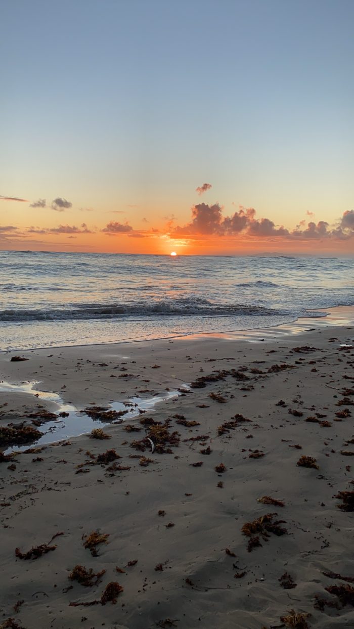 Dominican Republic, beautiful beach, waves, sunrise