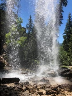 Hanging Lake, Colorado, behind a waterfall. magical 